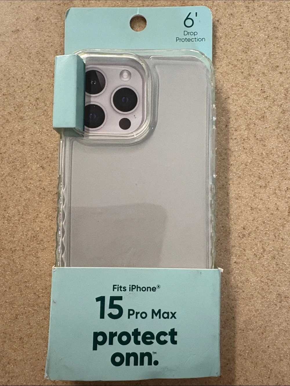 Protect onn. Clear Protective Case for iPhone 15 Pro Max - Seafoam Accent